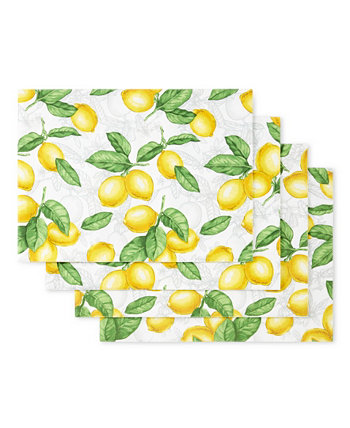 Набор из 4 подставок для столовых приборов «Много лимонов», 13 x 17,5 дюймов Martha Stewart