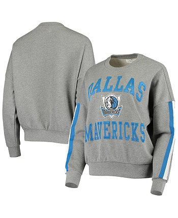 Women's Gray Dallas Mavericks Slouchy Rookie Pullover Sweatshirt Touch