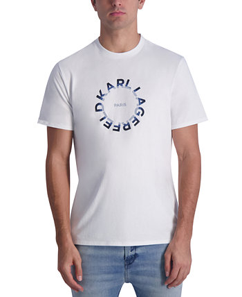 Мужская футболка с круглым логотипом и рисунком из флока Karl Lagerfeld Paris