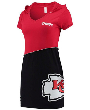 Красное, черное женское мини-платье с капюшоном Kansas City Chiefs Refried Apparel