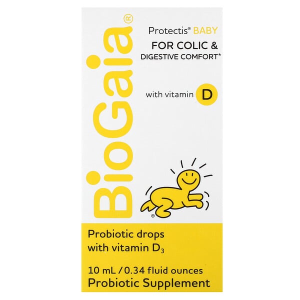 Protectis Baby, Пробиотические капли, с витамином D, 0,34 жидких унции (10 мл) BioGaia