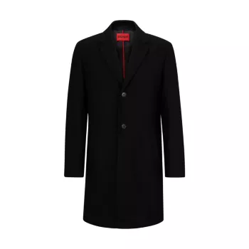 Wool-Blend Coat With Buttons HUGO BOSS