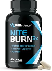 Night Burn Keto BHB Exogenous Ketones Supplement - BHB Science Keto Diet Pills with Patented goBHB Capsimax and Melatonin for Body Sculpting & Ketosis Support - Vegetarian & Non-GMO (1 Month) Real Ketones