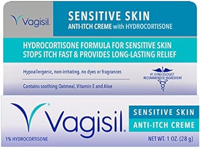 Vagisil Maximum Strength Feminine Anti-Itch Cream (Крем) for Women, Sensitive Skin Formula with Hydrocortisone, Helps relieve Yeast Infection Irritation, Gynecologist Tested, Soothes & Cools, 1oz (Pack of 1) Vagisil