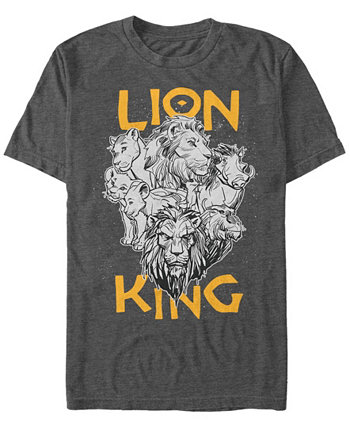 Мужская футболка с короткими рукавами Disney The Live Action Stacked Group Shot Portrait Lion King