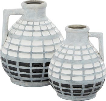 Серая керамическая ваза Coastal - набор из 2 шт. GINGER BIRCH STUDIO