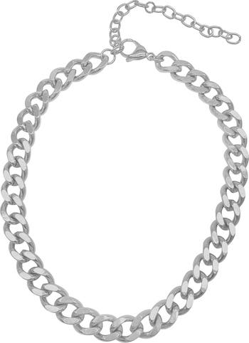 Ожерелье с цепочкой из белого серебра 12 мм с родиевым покрытием ADORNIA