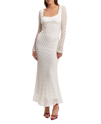 Женское кружевное платье миди с длинными рукавами Adoni Bardot