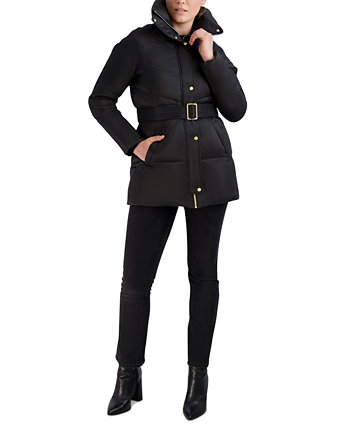 Женское пуховое пальто с поясом и воротником-стойкой Cole Haan