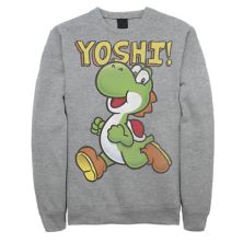 Big & Tall Nintendo Super Mario Bros Yoshi Green Dinosaur Fleece Sweatshirt Nespresso