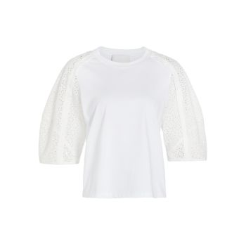 Broderie Anglaise Cotton Combo T-Shirt 3.1 PHILLIP LIM