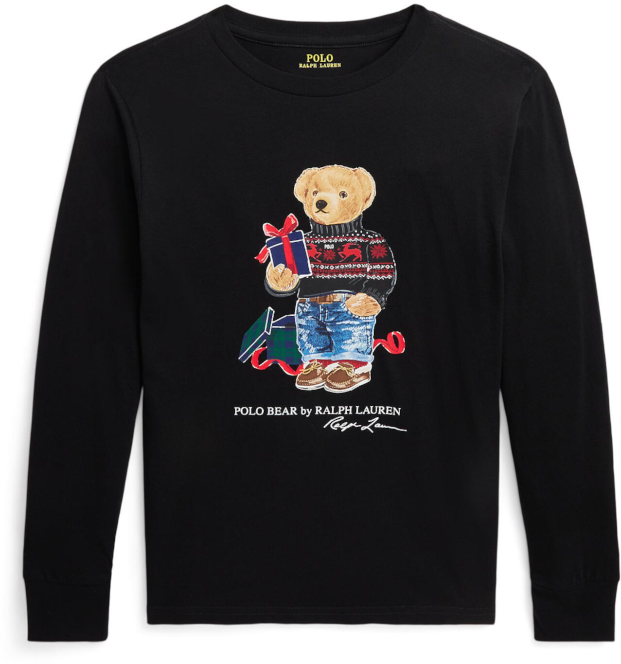 Хлопковая футболка с длинными рукавами Polo Bear (для больших детей) Polo Ralph Lauren