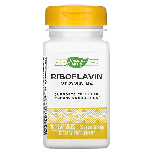 Рибофлавин, витамин B2, 100 мг, 100 капсул Nature's Way