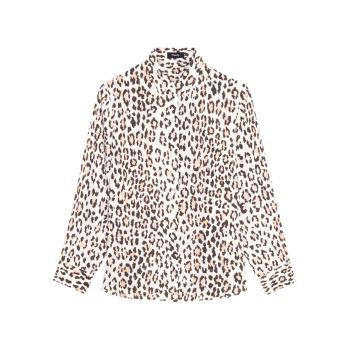 Леопардовая блузка с длинными рукавами Theory