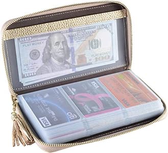 Кардхолдер Easyoulife Credit Card Holder Wallet Womens Zipper Leather Case Purse RFID Blocking Easyoulife