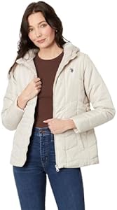 U.S. Polo Assn. Mixed Quilting Hooded Puffer with Cozy Faux Fur Lining U.S. Polo Assn.