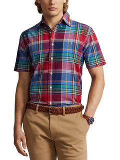 Классическая оксфордская рубашка в клетку в клетку Polo Ralph Lauren