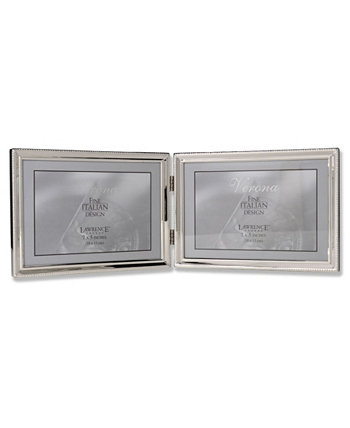 Полированная серебряная пластина на шарнирах, двойная горизонтальная - Дизайн бусинок - 5 "x 7" Lawrence Frames