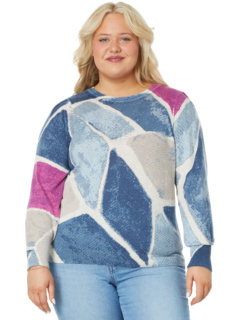 Женский свитер с рукавами размера плюс с принтом в виде плитки NIC+ZOE