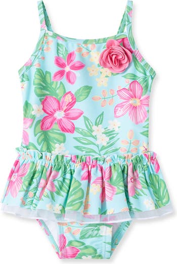 Tropical Print One-Piece Swimsuit Little Me