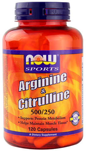 СЕЙЧАС Спортивный аргинин и усилитель; Цитруллин -- 120 капсул NOW Foods