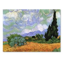 Trademark Fine Art '' Пшеничное поле с кипарисами 1889 '' Картина на холсте Винсента Ван Гога Trademark Fine Art
