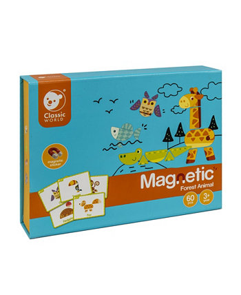 Магнитная игра с лесными животными, набор из 60 предметов Classic World Toys