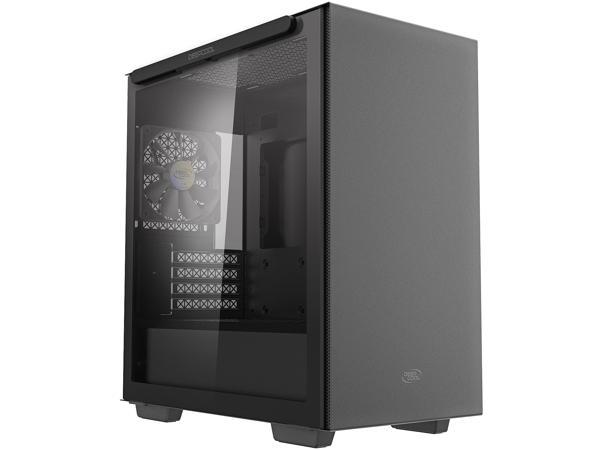 DeepCool MACUBE 110 Micro ATX Case with Full-size Magnetic Tempered Glass Removable HDD Cage and Built-in Graphics Card Holder - Black DEEPCOOL