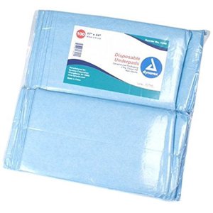 Dynarex #1342 Underpads, 23x24 in. 31 gram, 100 ct Dynarex