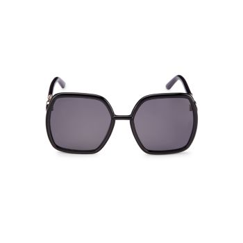 Крупные солнцезащитные очки Gucci Logo 55MM с геометрическим рисунком GUCCI
