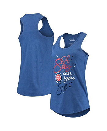 Women's Royal Chicago Cubs Americana Tri-Blend Racerback Tank Top Touch