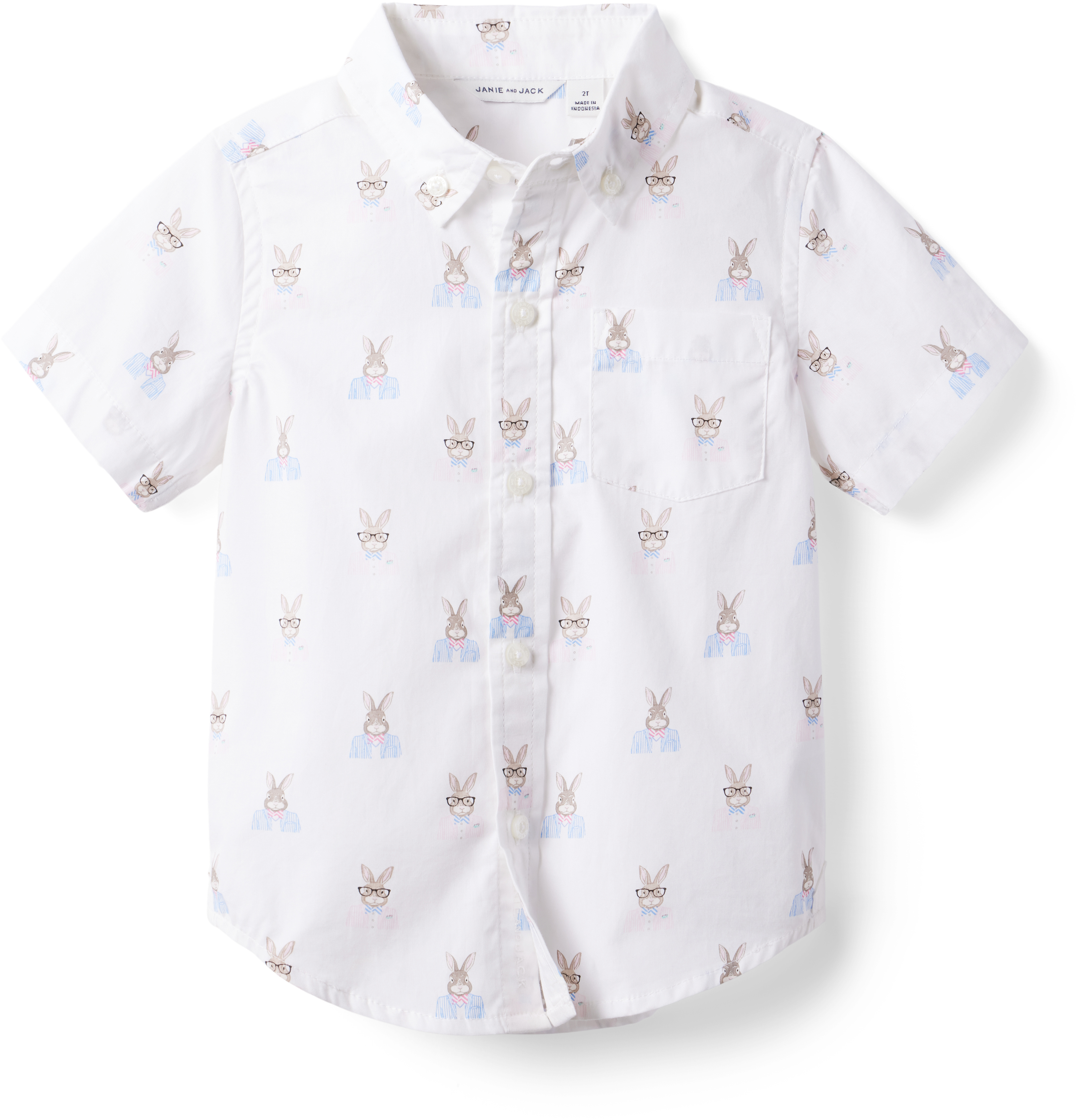 Bunny Button-Up Shirt (Toddler/Little Kids/Big Kids) Janie and Jack