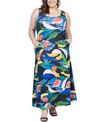 Plus Size Sleeveless Maxi Dress with Pockets 24Seven Comfort