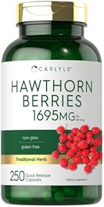 Carlyle Hawthorn Berry Capsules | 1695mg | 250 Capsules | Non-GMO, Gluten Free Extract Carlyle