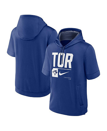 Мужской пуловер с капюшоном с короткими рукавами Royal Toronto Blue Jays Tri Code Lockup Nike