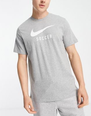 Nike Soccer Swoosh logo t-shirt in gray heather Nike Football