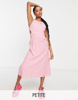 Розовое платье миди с вырезами New Look Petite New Look Petite