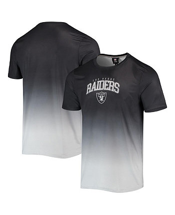 Мужская черная, серебристая плавательная рубашка Las Vegas Raiders Gradient Rash Guard FOCO