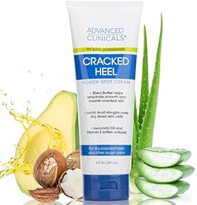 Advanced Clinicals Cracked Heel Foot Cream Moisturizer Skin Care Lotion For Feet W/Shea Butter, Moisturizing Foot/Hand Lotion Helps Heal Cracked Skin, Rough Spots, Calluses, & Dry Skin, 2-Pack Advanced Clinicals