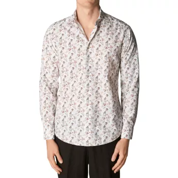 Узкий крой с цветочным принтом из хлопка и тенсела&#8482; Рубашка Eton