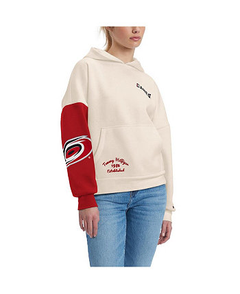Женский пуловер с капюшоном кремового цвета, красный Carolina Hurricanes Harriet Tommy Hilfiger