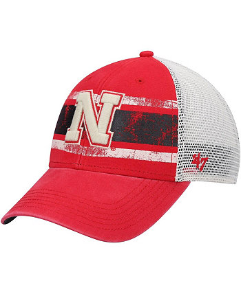 Мужская ало-белая кепка Nebraska Huskers Interlude MVP Trucker Snapback '47 Brand