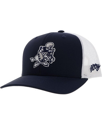 Мужская темно-синяя, белая регулируемая шляпа Dallas Cowboys Retro Joe Logo Trucker Hooey