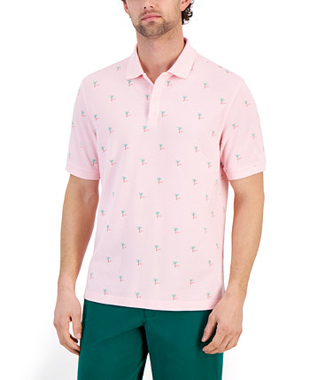 Мужская рубашка-поло из пике с рисунком Palm Tree, созданная для Macy's Club Room