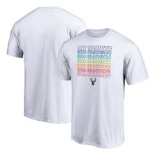 Мужская белая футболка Fanatics с логотипом Milwaukee Bucks Team City Pride Fanatics