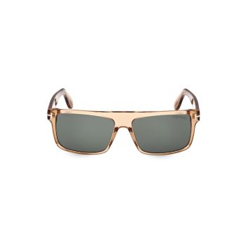 Прямоугольные пластиковые солнцезащитные очки 60 мм Tom Ford