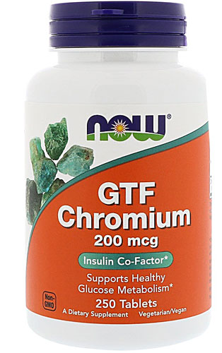 СЕЙЧАС GTF Chromium -- 200 мкг -- 250 таблеток NOW Foods