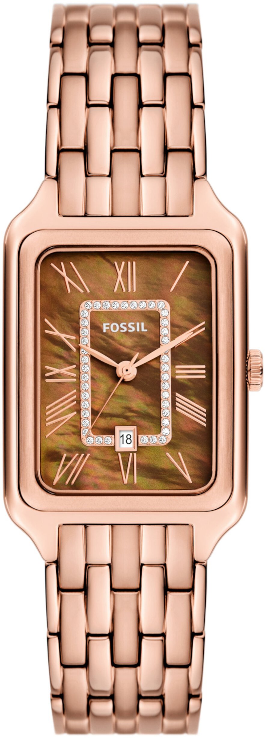 Часы Raquel из нержавеющей стали с тремя стрелками и датой цвета розового золота — ES5323 Fossil