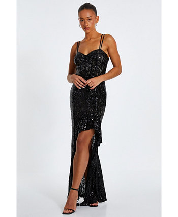 Women's Sequin Strap Fishtail Maxi Dress Quiz