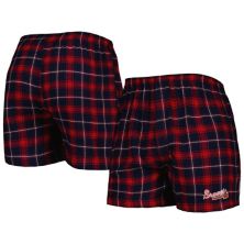 Men's Concepts Sport Navy/Red Atlanta Braves Ledger Flannel Boxers Unbranded